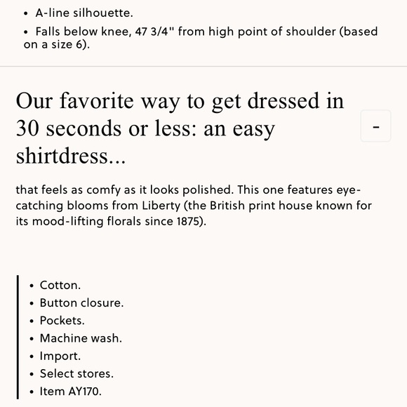 0P J. Crew x Liberty Danjo Belted Shirtdress - Picture 8 of 10